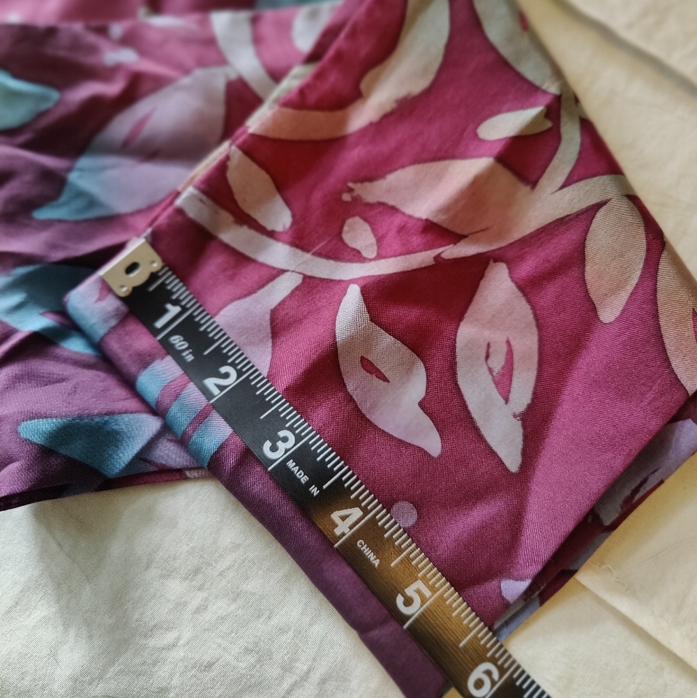 100% Silk, French Floral Patterned Scarf